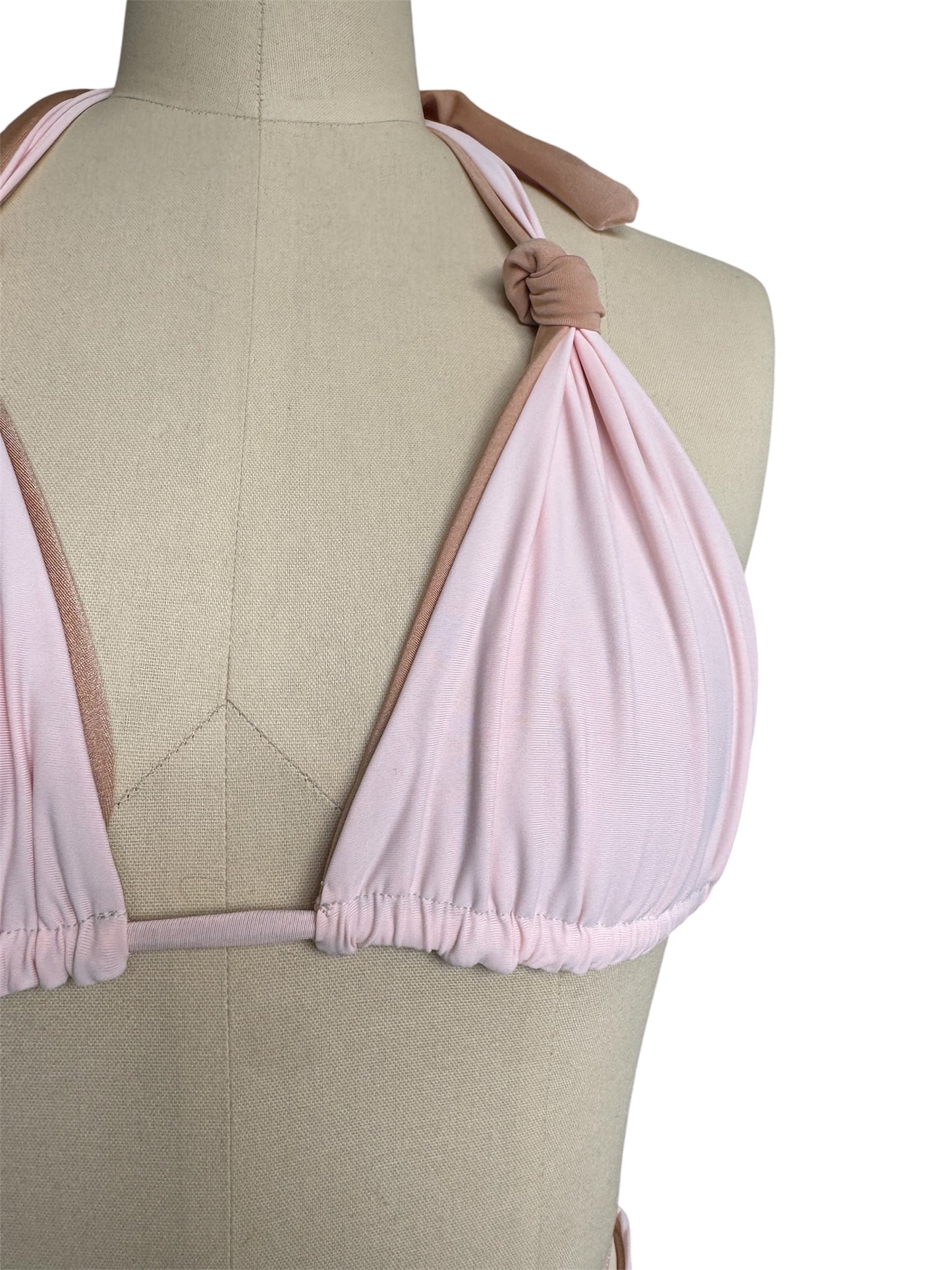 Maho Top x Highwaisted Bottom - Baby Pink & Tan