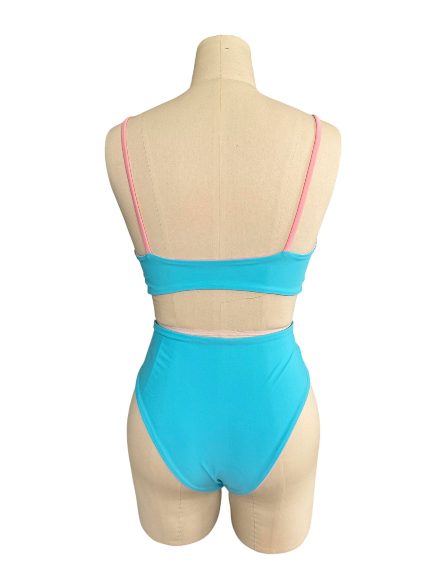 Basic Bikini Set - Light pink & blue