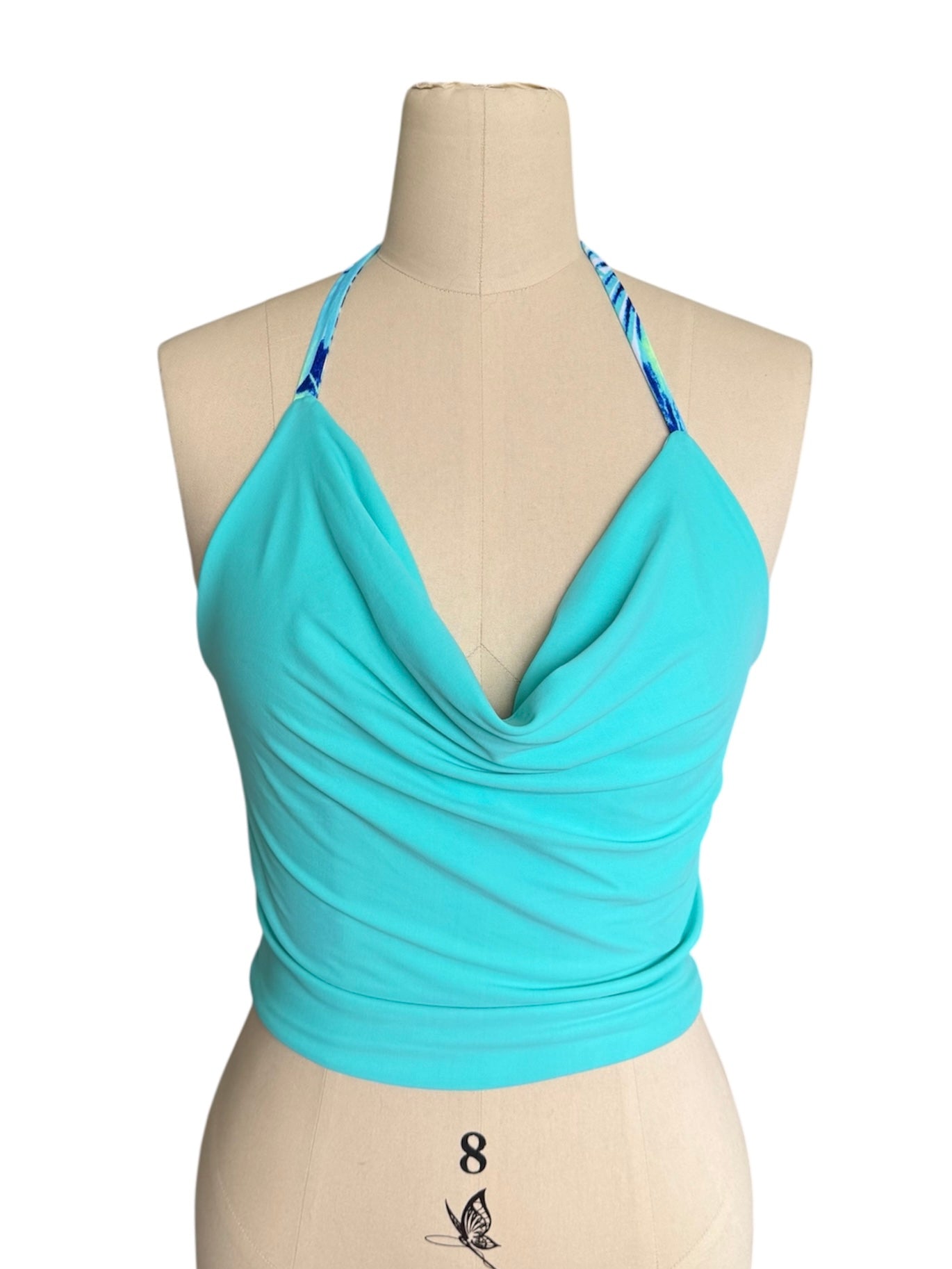 Blue Hawaiian Cowl Neck