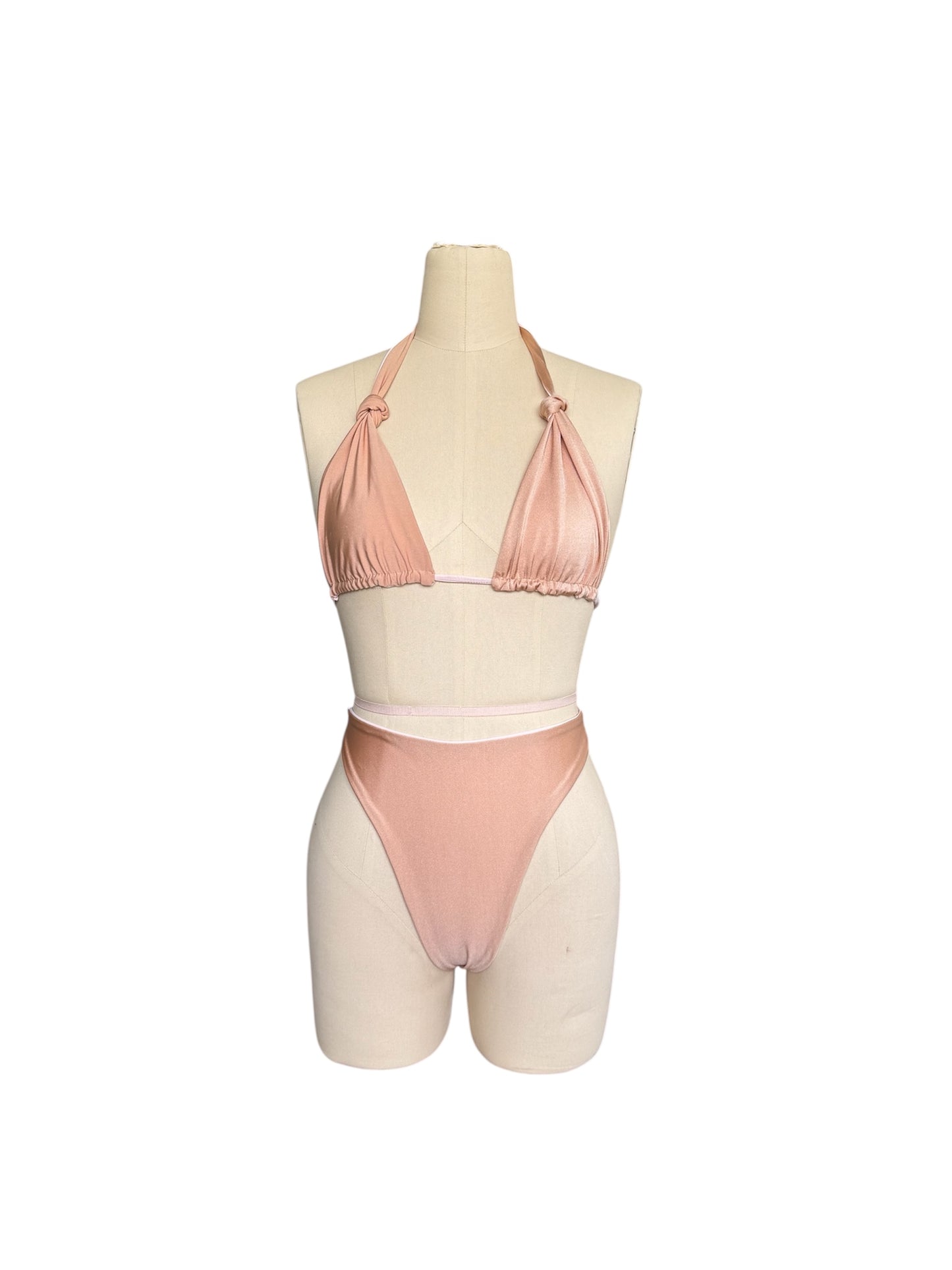 Maho Top x Highwaisted Bottom - Baby Pink & Tan
