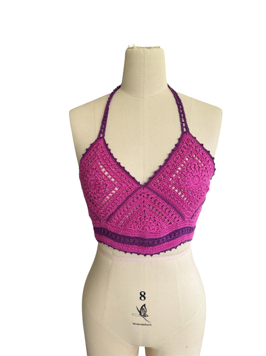 Magenta Crochet top