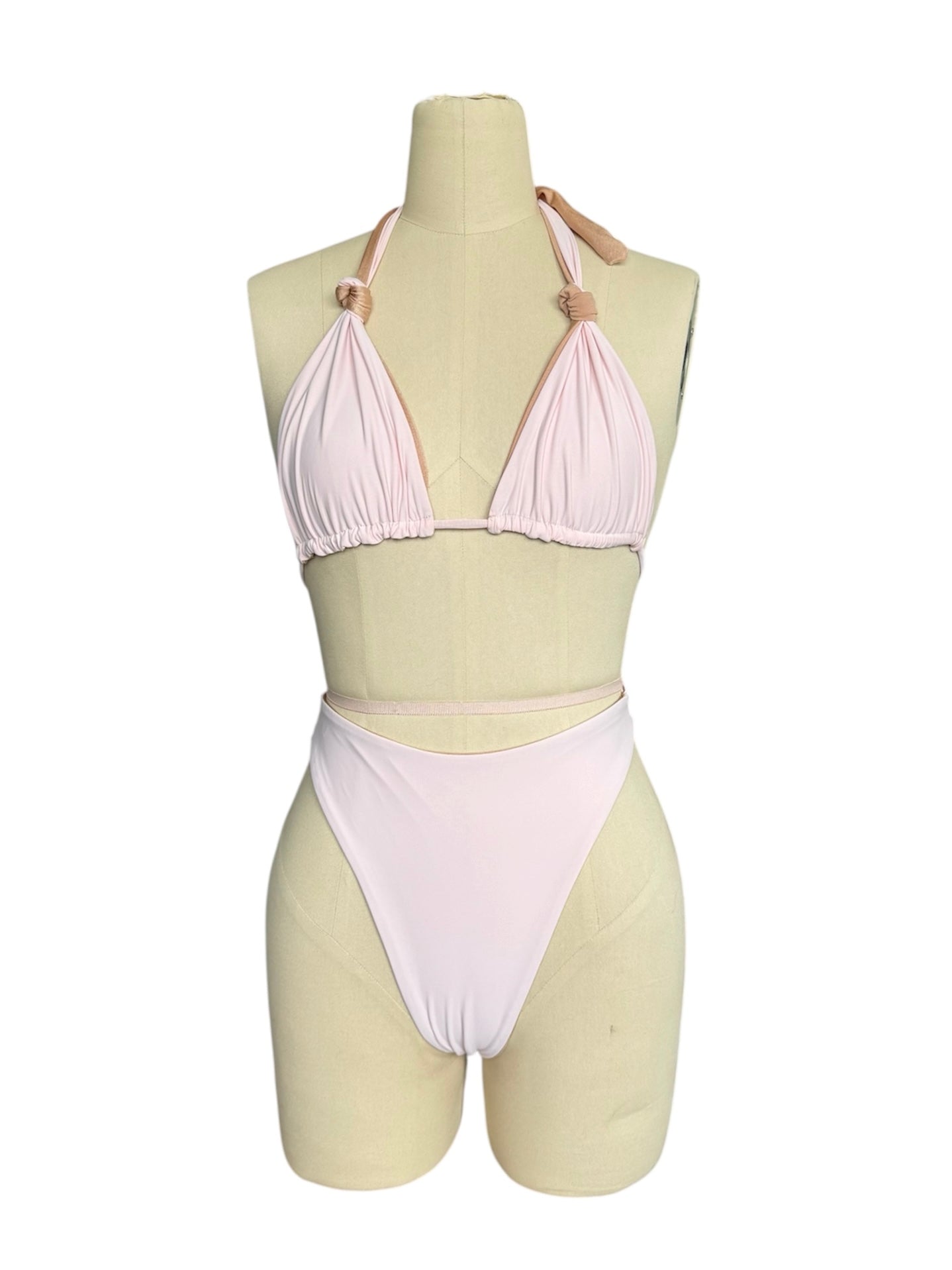 Maho Top x Highwaisted Bottom - Baby Pink & Tan