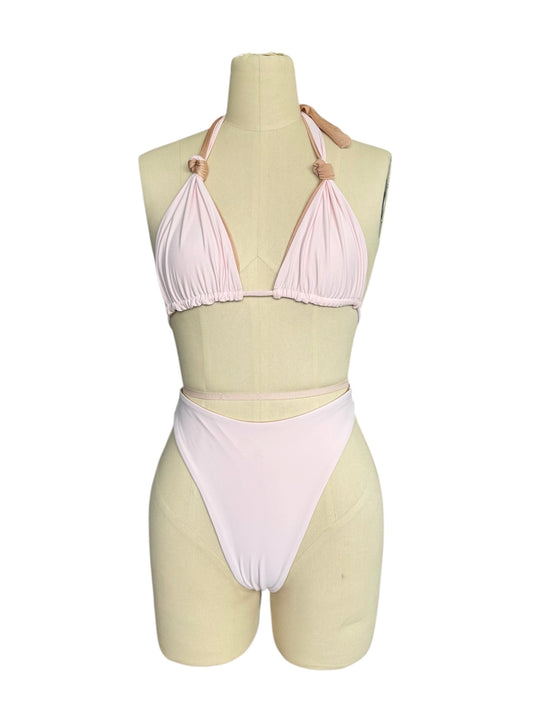 Maho Top x Highwaisted Bottom - Baby Pink & Tan