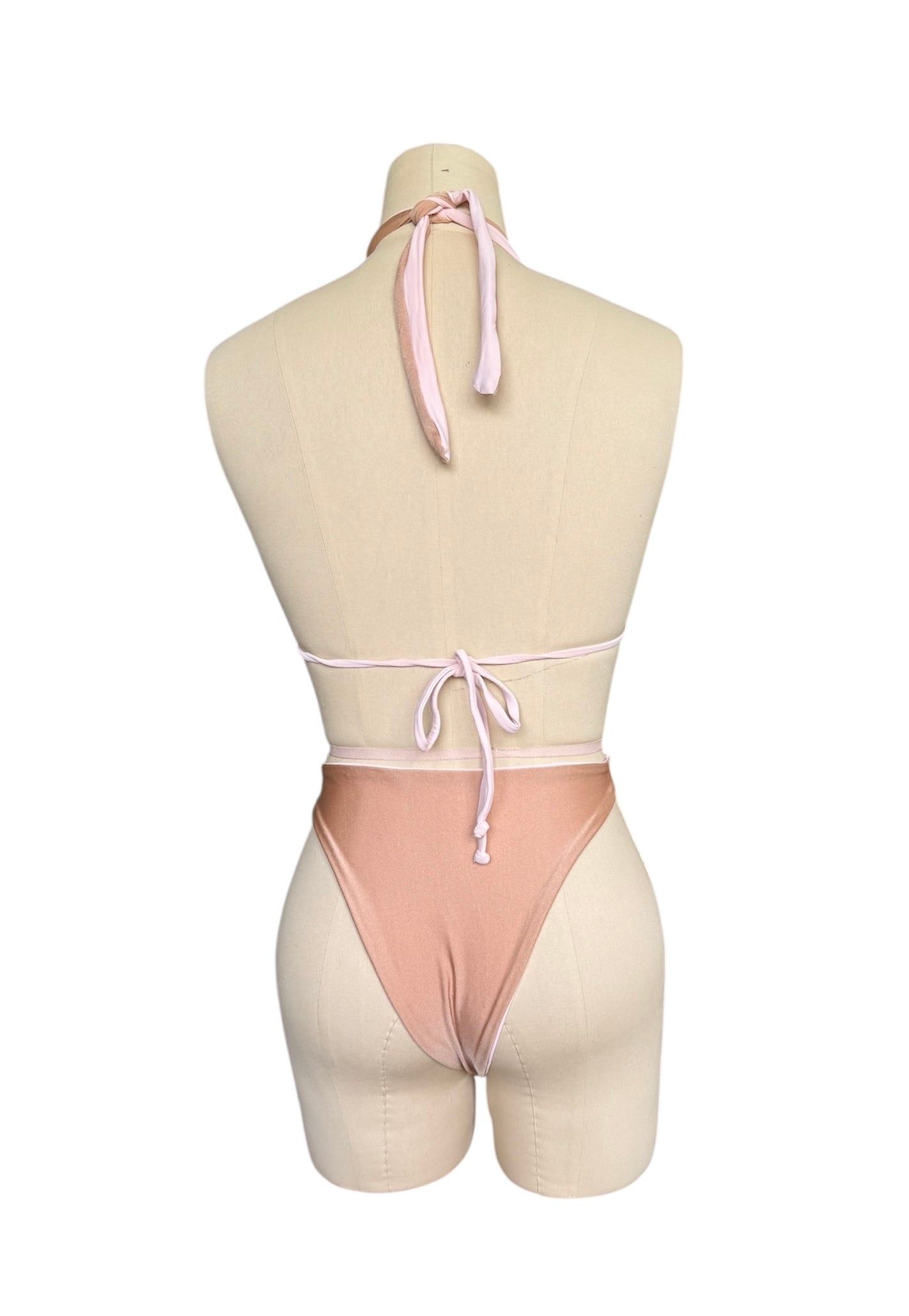 Maho Top x Highwaisted Bottom - Baby Pink & Tan